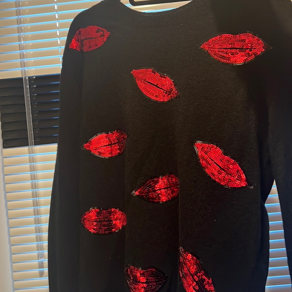 Aqua cashmere kiss sequin sweater